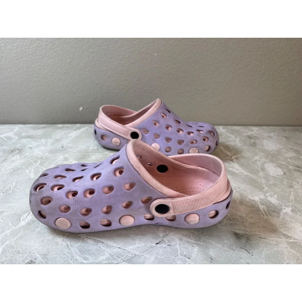 Kids‎ Purple Pink Foam Clogs Slip On Water Shoes HS-508 Size 38